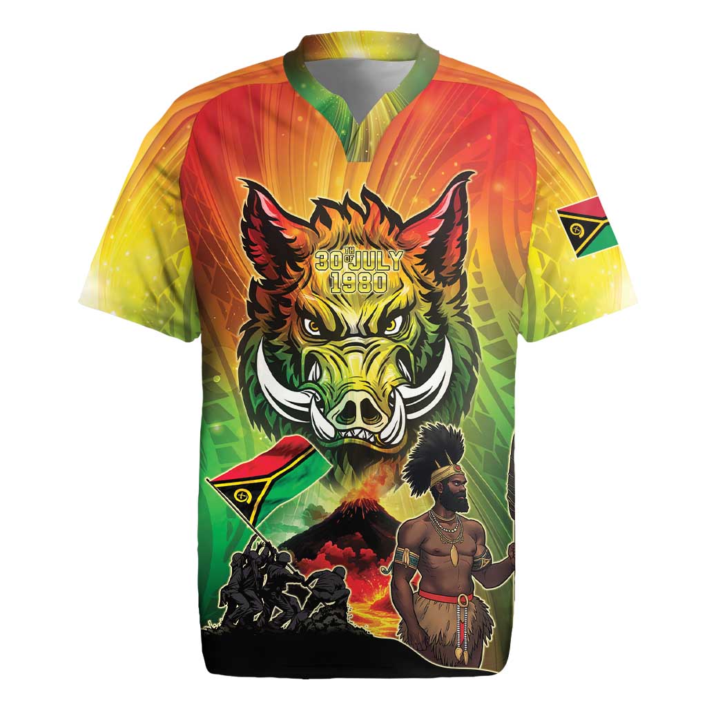 Vanuatu July 30th 1980 Rugby Jersey Happy Independence Day LT05 Reggae - Polynesian Pride
