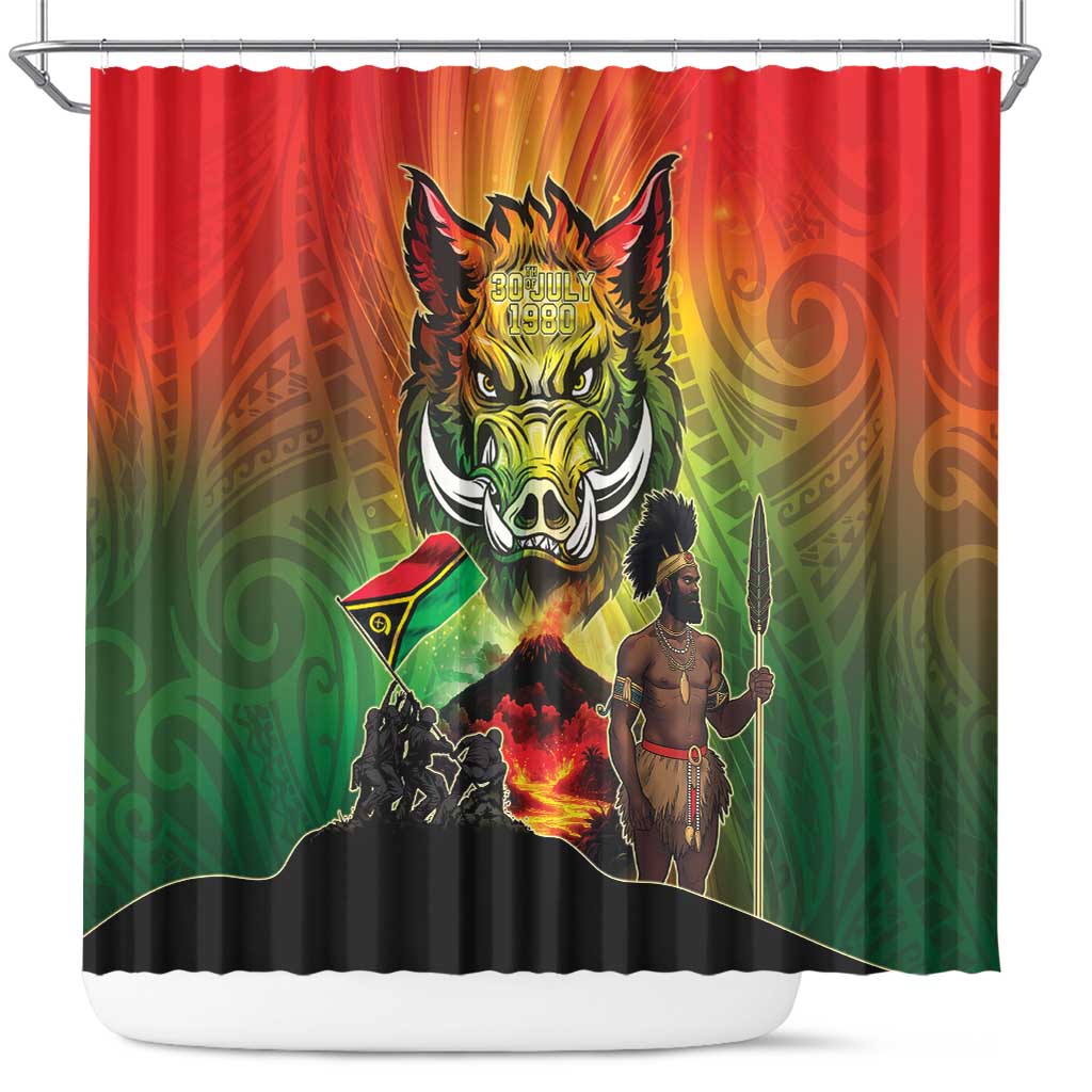 Vanuatu July 30th 1980 Shower Curtain Happy Independence Day LT05 Reggae - Polynesian Pride