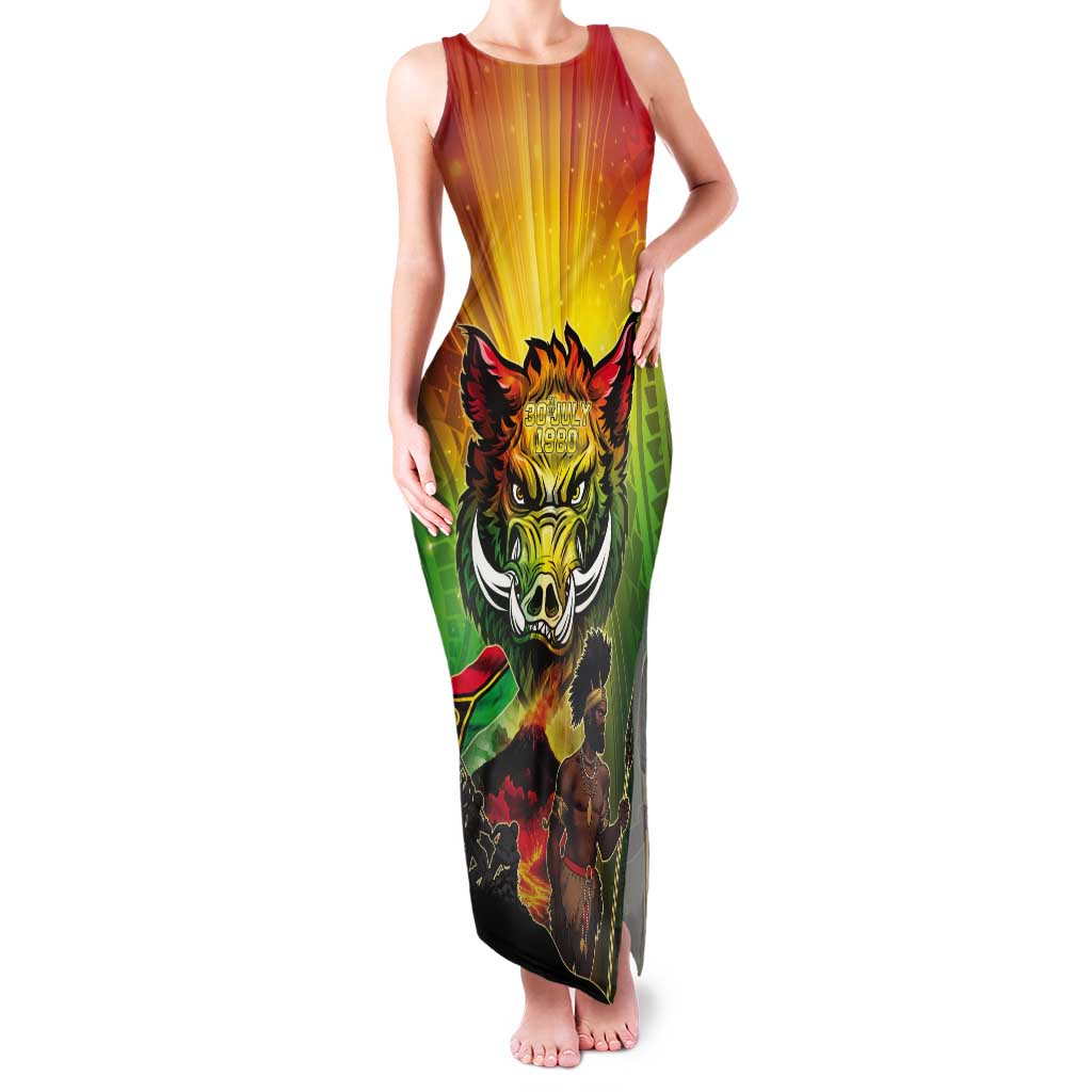 Vanuatu July 30th 1980 Tank Maxi Dress Happy Independence Day LT05 Women Reggae - Polynesian Pride