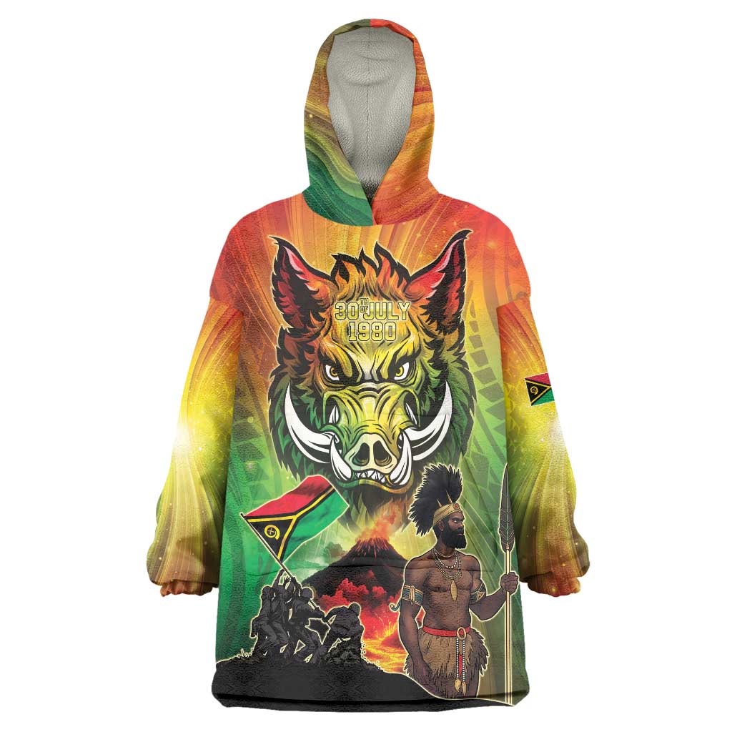 Vanuatu July 30th 1980 Wearable Blanket Hoodie Happy Independence Day LT05 One Size Reggae - Polynesian Pride