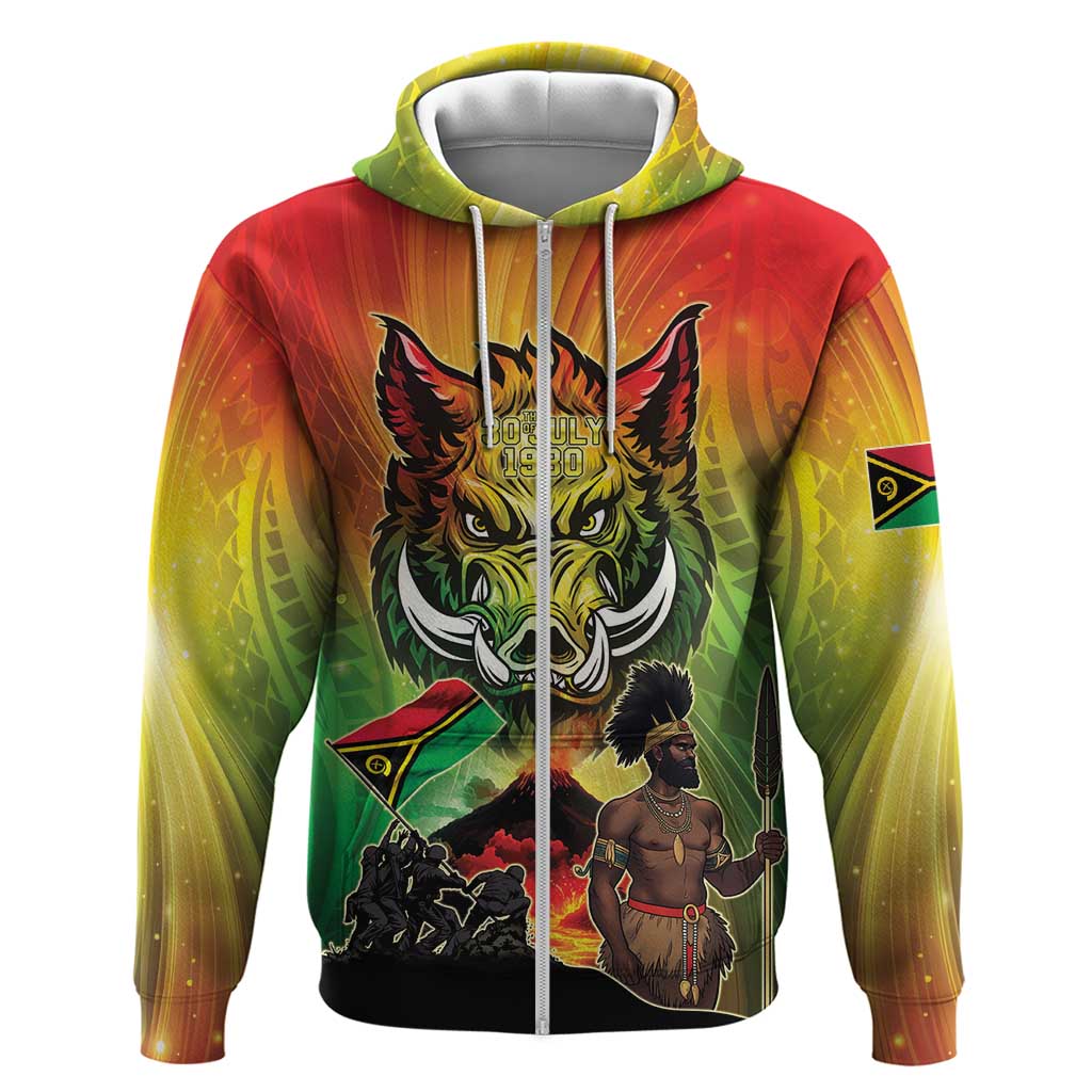 Vanuatu July 30th 1980 Zip Hoodie Happy Independence Day LT05 Zip Hoodie Reggae - Polynesian Pride