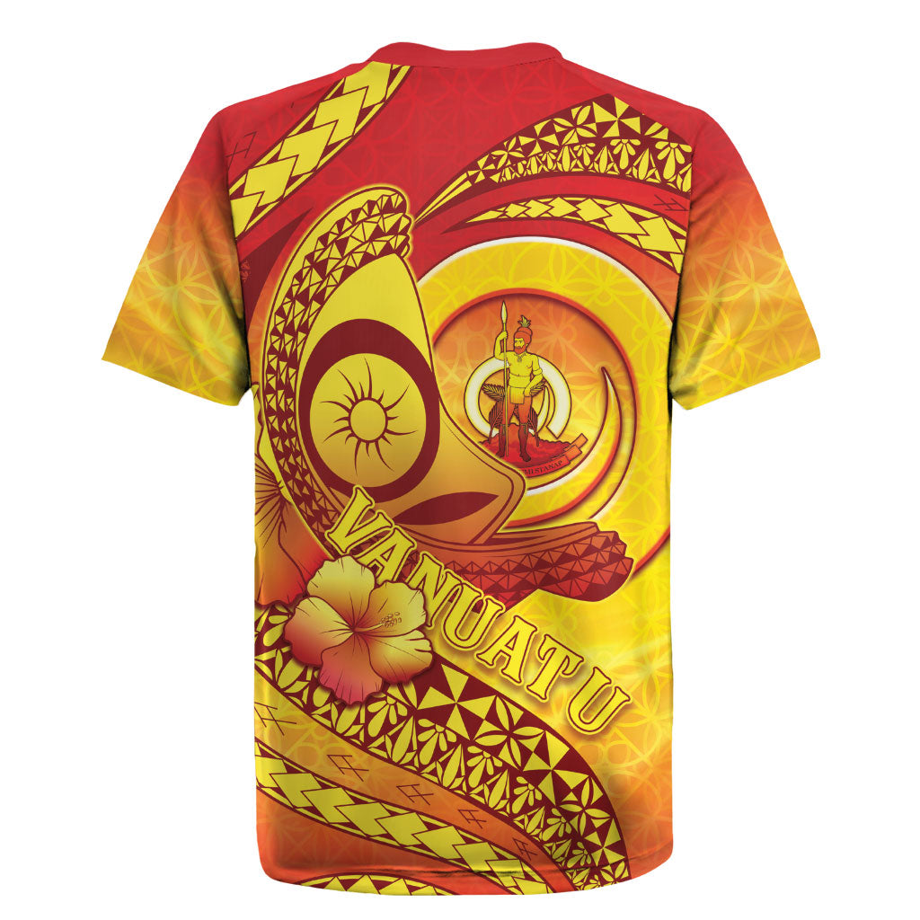 Vanuatu 46 Yia Indipendens Anivesari Rugby Jersey Tamtam Drum With Boar Tusk LT05 - Polynesian Pride