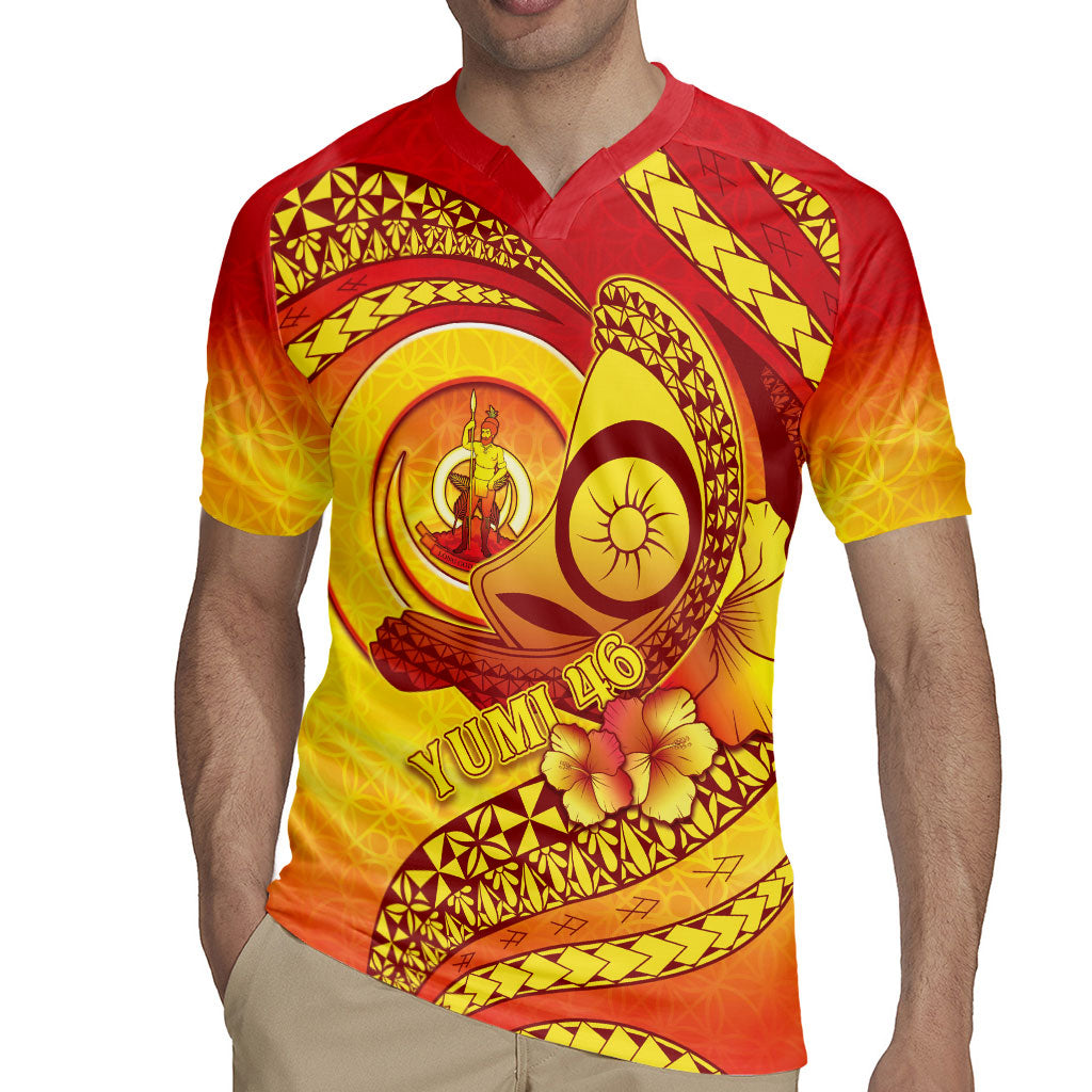 Vanuatu 46 Yia Indipendens Anivesari Rugby Jersey Tamtam Drum With Boar Tusk LT05 - Polynesian Pride