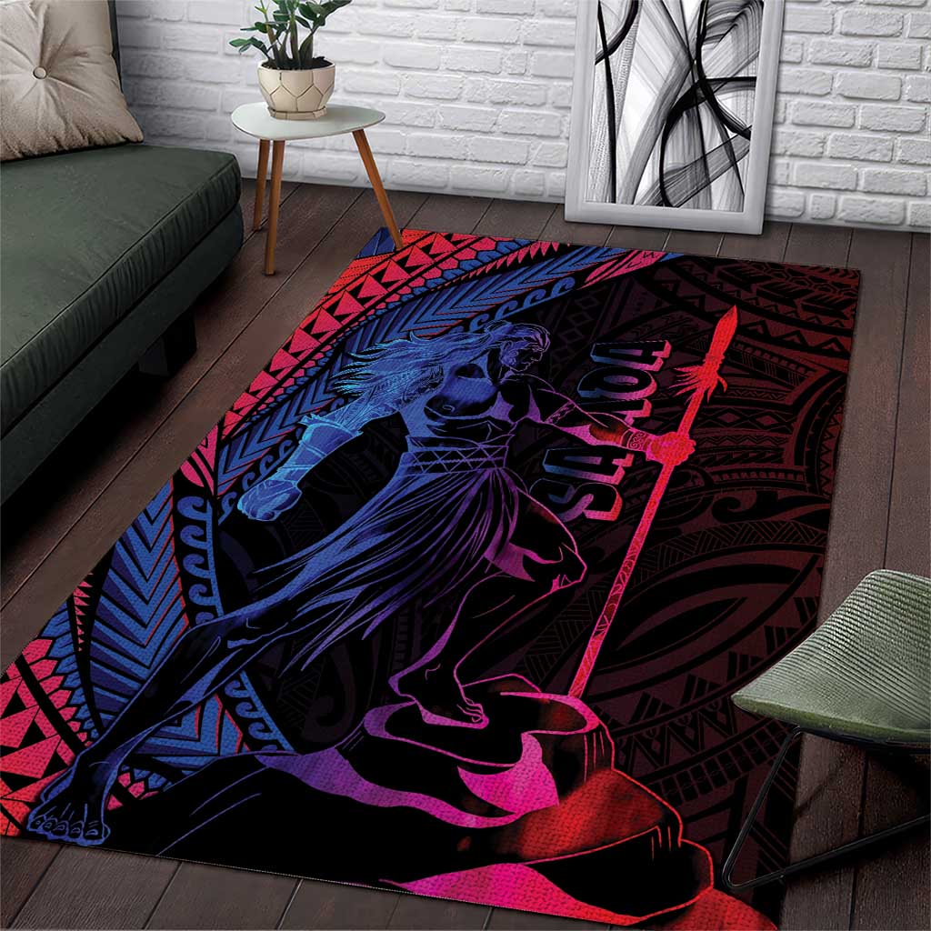 Samoan Pride Area Rug The Tui Manua LT05 Black - Polynesian Pride