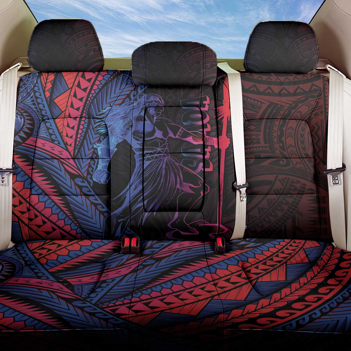 Samoan Pride Back Car Seat Cover The Tui Manua LT05 One Size Black - Polynesian Pride
