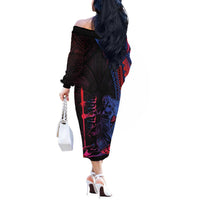 Samoan Pride Off The Shoulder Long Sleeve Dress The Tui Manua LT05 - Polynesian Pride