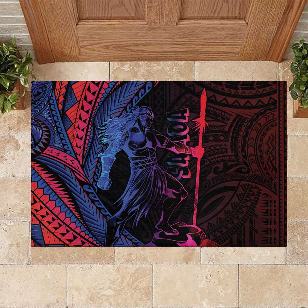 Samoan Pride Rubber Doormat The Tui Manua LT05 Black - Polynesian Pride