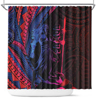 Samoan Pride Shower Curtain The Tui Manua LT05 Black - Polynesian Pride