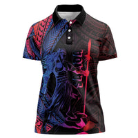 Samoan Pride Women Polo Shirt The Tui Manua LT05 Female Black - Polynesian Pride