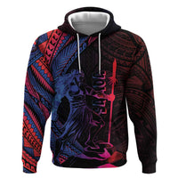 Samoan Pride Zip Hoodie The Tui Manua LT05 Pullover Hoodie Black - Polynesian Pride