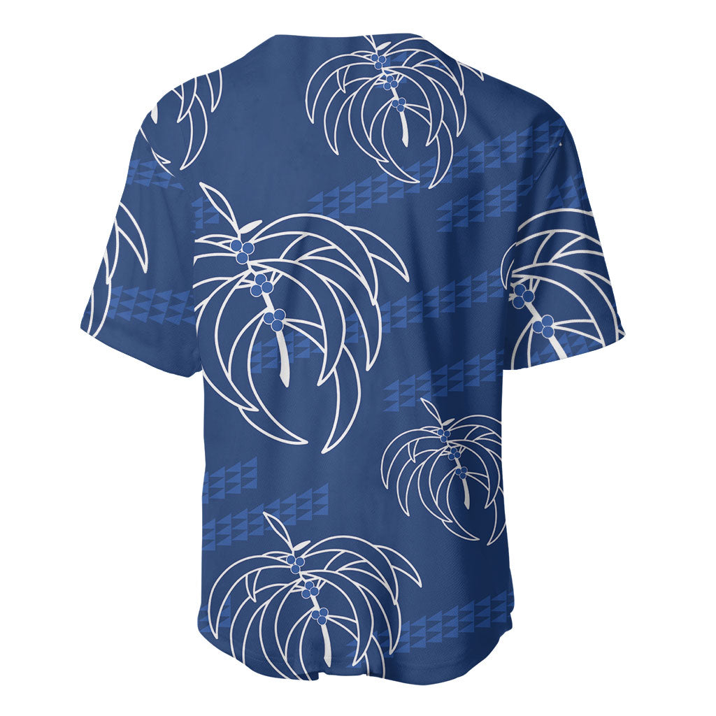 Aloha Hawaii Acacia Koa Leaves Baseball Jersey Navy Kakau Tribal Pattern LT05 - Polynesian Pride