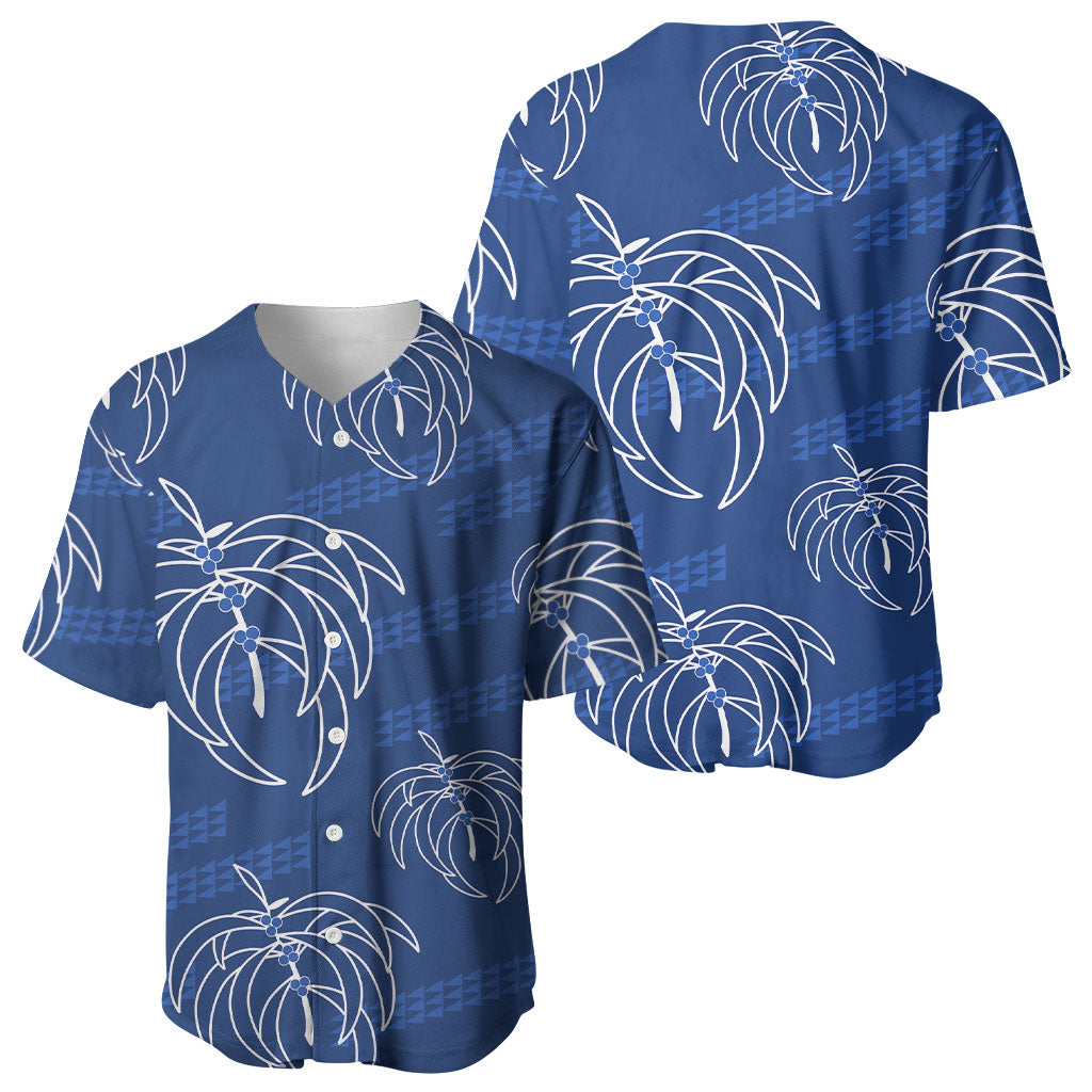 Aloha Hawaii Acacia Koa Leaves Baseball Jersey Navy Kakau Tribal Pattern LT05 - Polynesian Pride