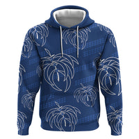 Aloha Hawaii Acacia Koa Leaves Hoodie Navy Kakau Tribal Pattern LT05 Pullover Hoodie Navy - Polynesian Pride