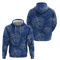 Aloha Hawaii Acacia Koa Leaves Hoodie Navy Kakau Tribal Pattern LT05 - Polynesian Pride