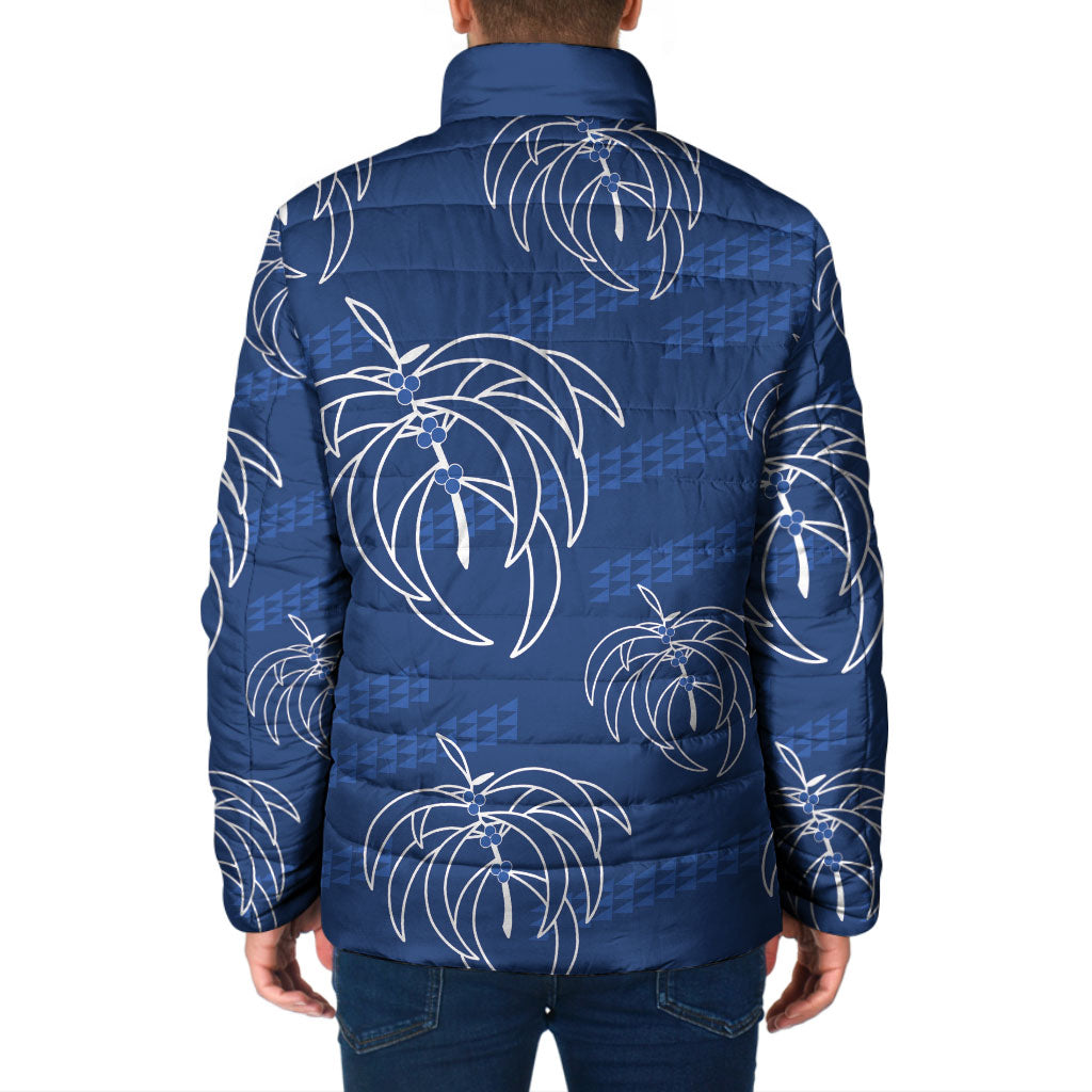Aloha Hawaii Acacia Koa Leaves Padded Jacket Navy Kakau Tribal Pattern LT05 - Polynesian Pride