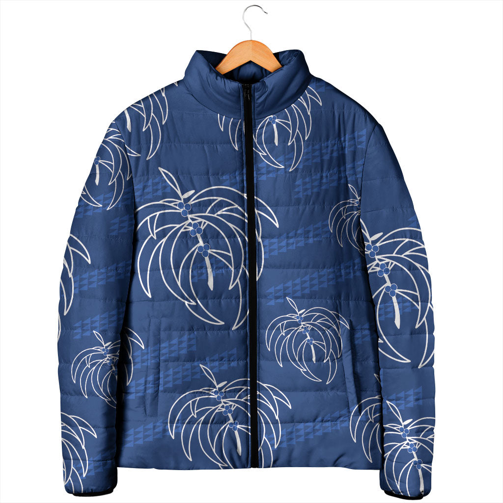 Aloha Hawaii Acacia Koa Leaves Padded Jacket Navy Kakau Tribal Pattern LT05 - Polynesian Pride