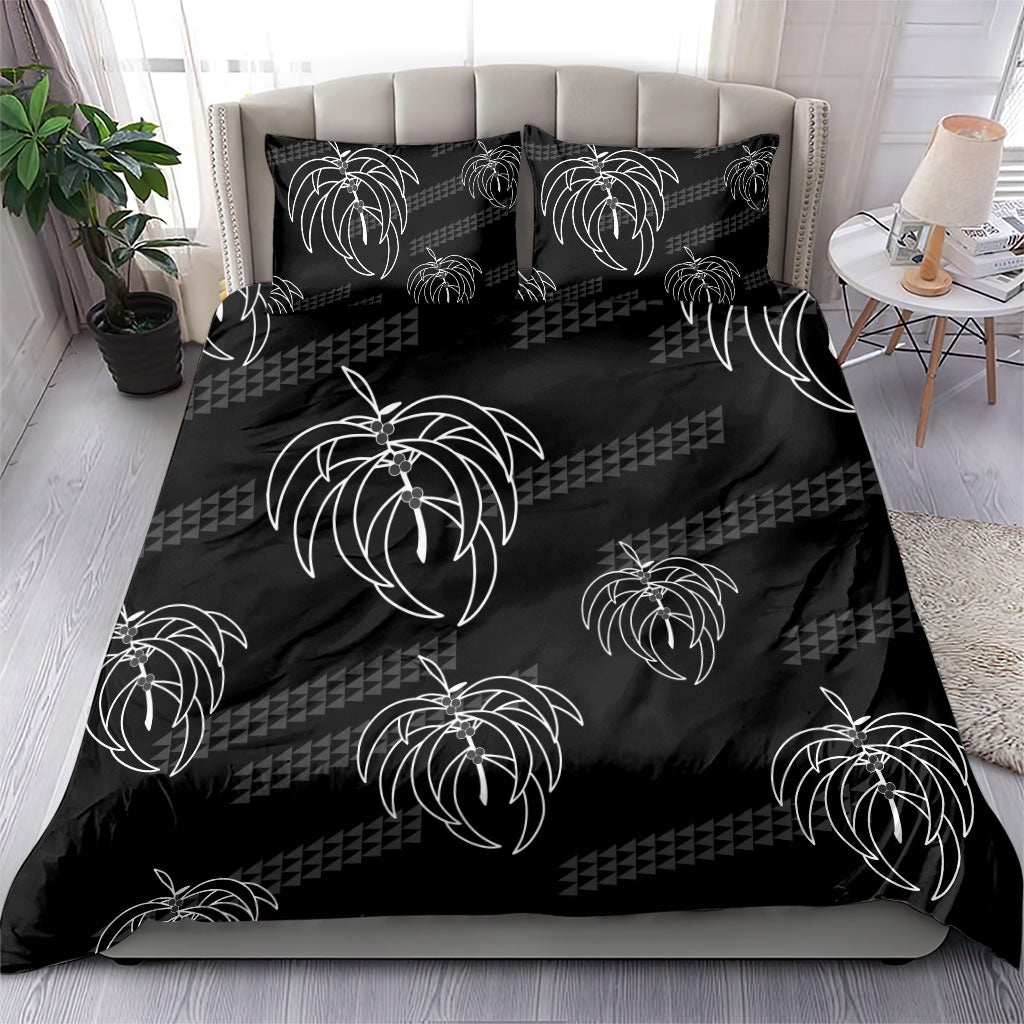 Aloha Hawaii Acacia Koa Leaves Bedding Set Black Kakau Tribal Pattern LT05 - Polynesian Pride
