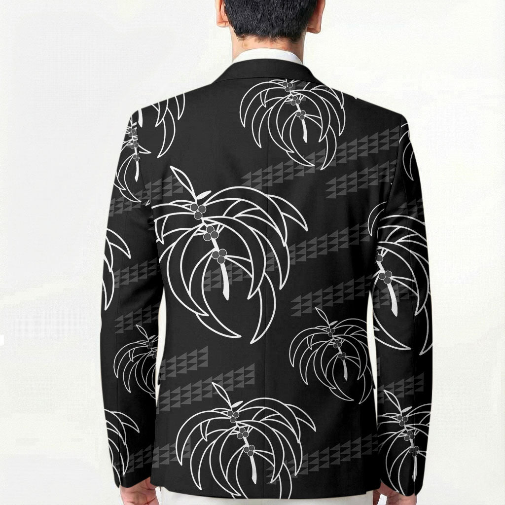 Aloha Hawaii Acacia Koa Leaves Blazer Black Kakau Tribal Pattern LT05 - Polynesian Pride