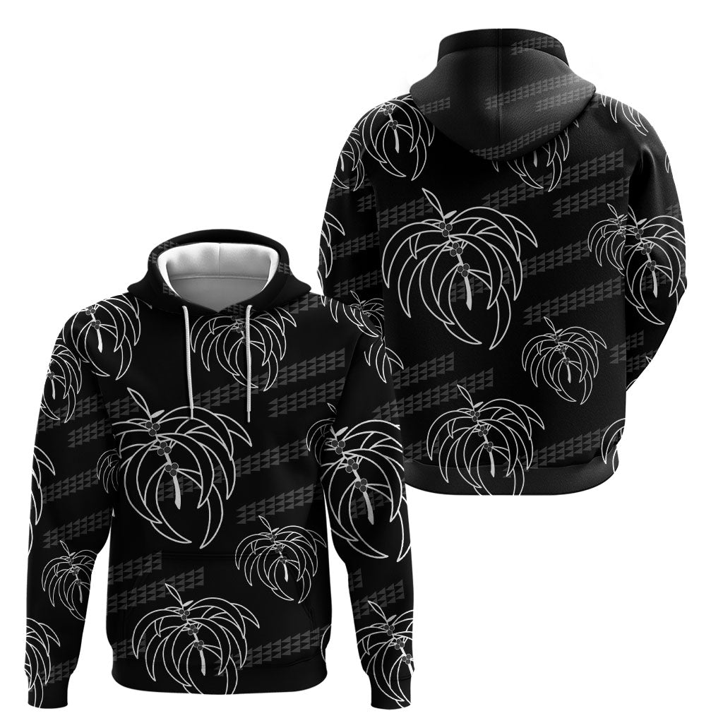 Aloha Hawaii Acacia Koa Leaves Hoodie Black Kakau Tribal Pattern LT05 - Polynesian Pride