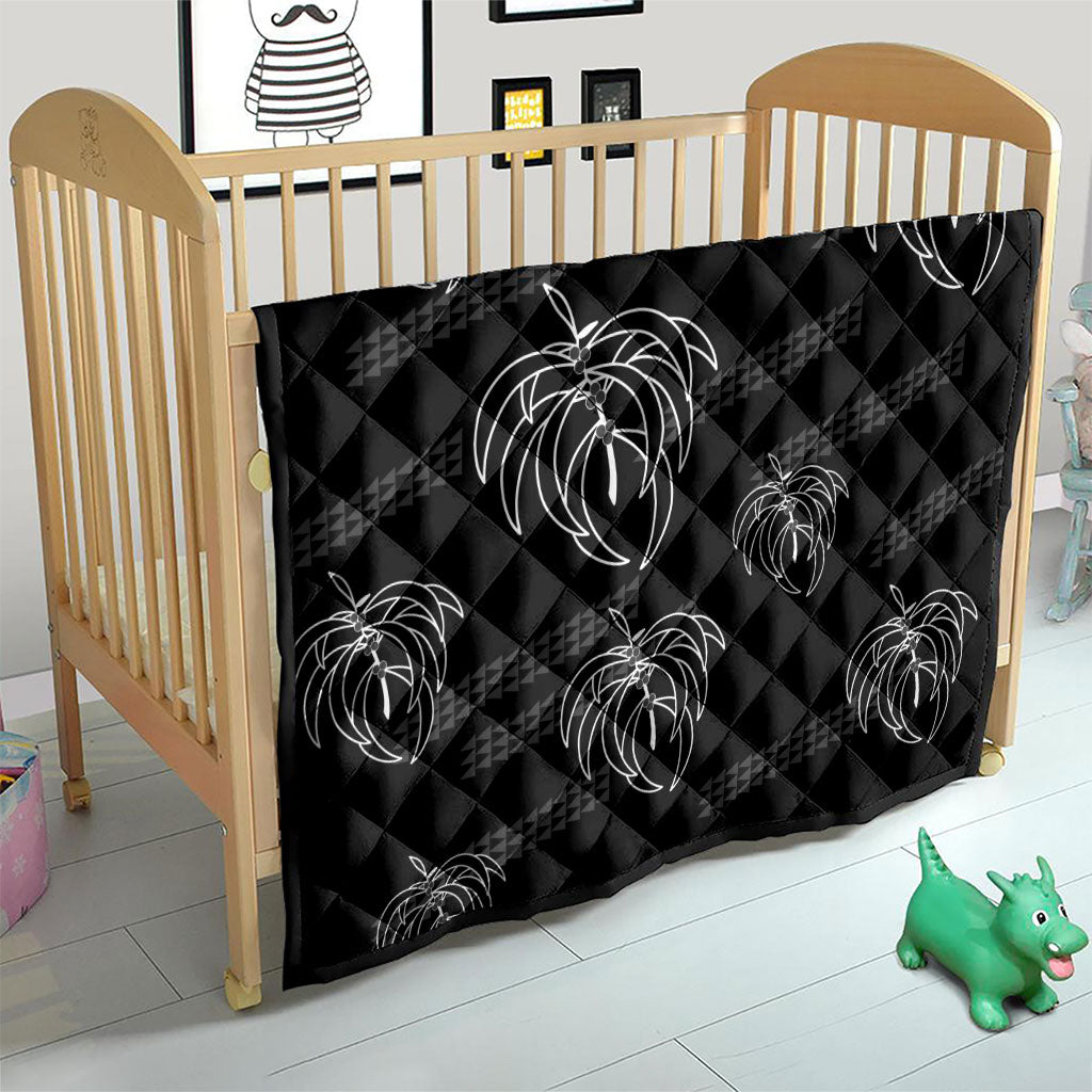 Aloha Hawaii Acacia Koa Leaves Quilt Black Kakau Tribal Pattern LT05 - Polynesian Pride