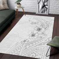 Lotu Tamaiti Samoa Area Rug White Sunday Polynesian Tribal Pattern Elegant Style LT05 White - Polynesian Pride