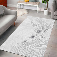 Lotu Tamaiti Samoa Area Rug White Sunday Polynesian Tribal Pattern Elegant Style LT05 - Polynesian Pride