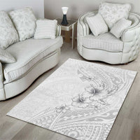 Lotu Tamaiti Samoa Area Rug White Sunday Polynesian Tribal Pattern Elegant Style LT05 - Polynesian Pride