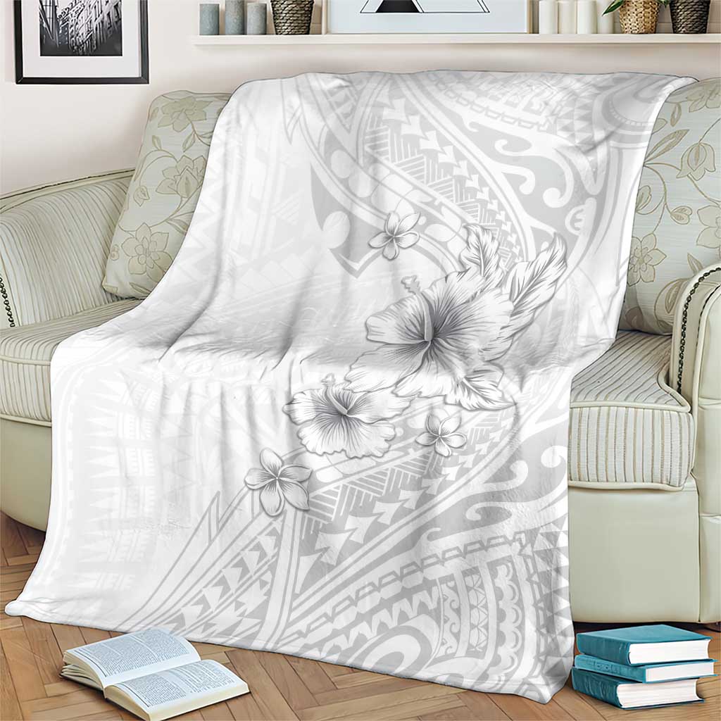 Lotu Tamaiti Samoa Blanket White Sunday Polynesian Tribal Pattern Elegant Style LT05 - Polynesian Pride