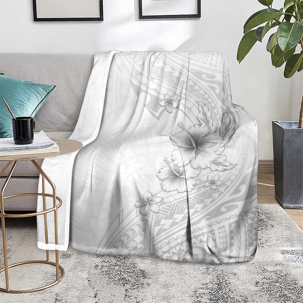 Lotu Tamaiti Samoa Blanket White Sunday Polynesian Tribal Pattern Elegant Style LT05 - Polynesian Pride