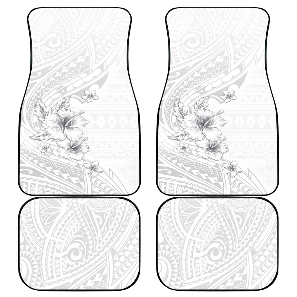 Lotu Tamaiti Samoa Car Mats White Sunday Polynesian Tribal Pattern Elegant Style LT05 - Polynesian Pride