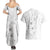 Lotu Tamaiti Samoa Couples Matching Summer Maxi Dress and Hawaiian Shirt White Sunday Polynesian Tribal Pattern Elegant Style