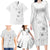 Lotu Tamaiti Samoa Family Matching Long Sleeve Bodycon Dress and Hawaiian Shirt White Sunday Polynesian Tribal Pattern Elegant Style