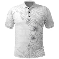 Lotu Tamaiti Samoa Polo Shirt White Sunday Polynesian Tribal Pattern Elegant Style LT05 White - Polynesian Pride