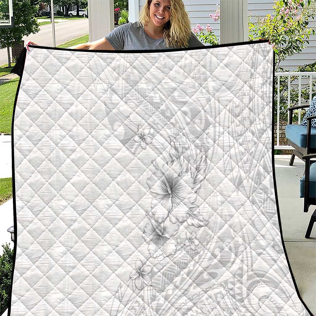 Lotu Tamaiti Samoa Quilt White Sunday Polynesian Tribal Pattern Elegant Style