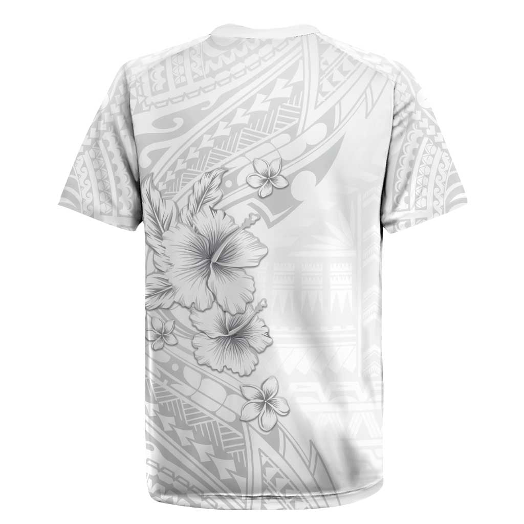 Lotu Tamaiti Samoa Rugby Jersey White Sunday Polynesian Tribal Pattern Elegant Style LT05 - Polynesian Pride