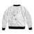 Lotu Tamaiti Samoa Sleeve Zip Bomber Jacket White Sunday Polynesian Tribal Pattern Elegant Style