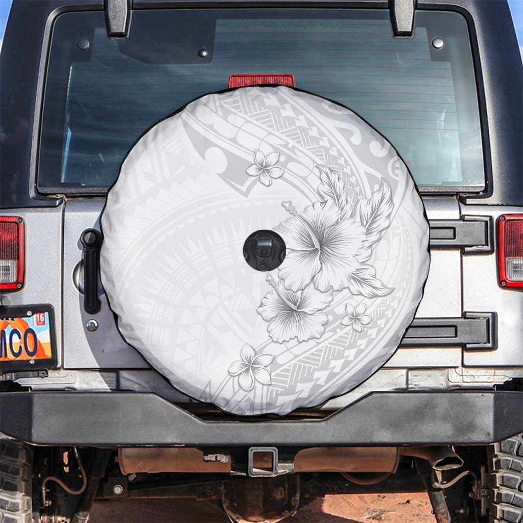 Lotu Tamaiti Samoa Spare Tire Cover White Sunday Polynesian Tribal Pattern Elegant Style