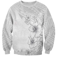 Lotu Tamaiti Samoa Sweatshirt White Sunday Polynesian Tribal Pattern Elegant Style LT05 Unisex White - Polynesian Pride