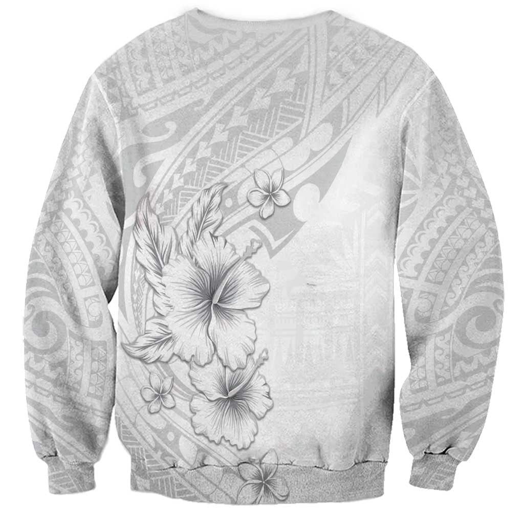 Lotu Tamaiti Samoa Sweatshirt White Sunday Polynesian Tribal Pattern Elegant Style LT05 - Polynesian Pride