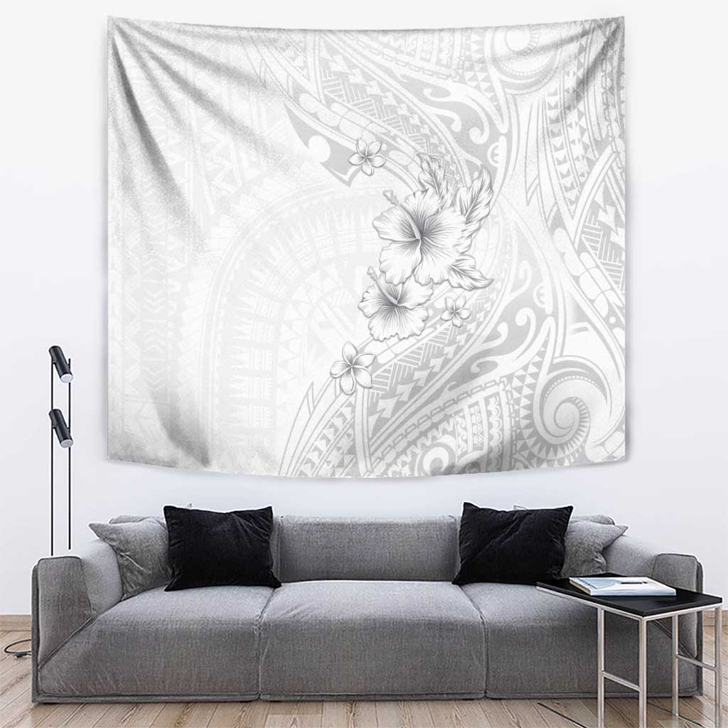 Lotu Tamaiti Samoa Tapestry White Sunday Polynesian Tribal Pattern Elegant Style LT05 White - Polynesian Pride
