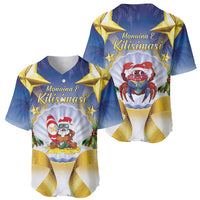 Niue Christmas Baseball Jersey Seashell Santa Beach Vibes LT05 - Polynesian Pride