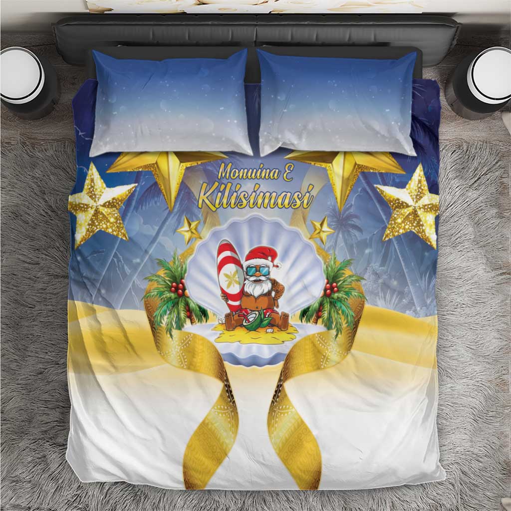 Niue Christmas Bedding Set Seashell Santa Beach Vibes LT05 Navy - Polynesian Pride