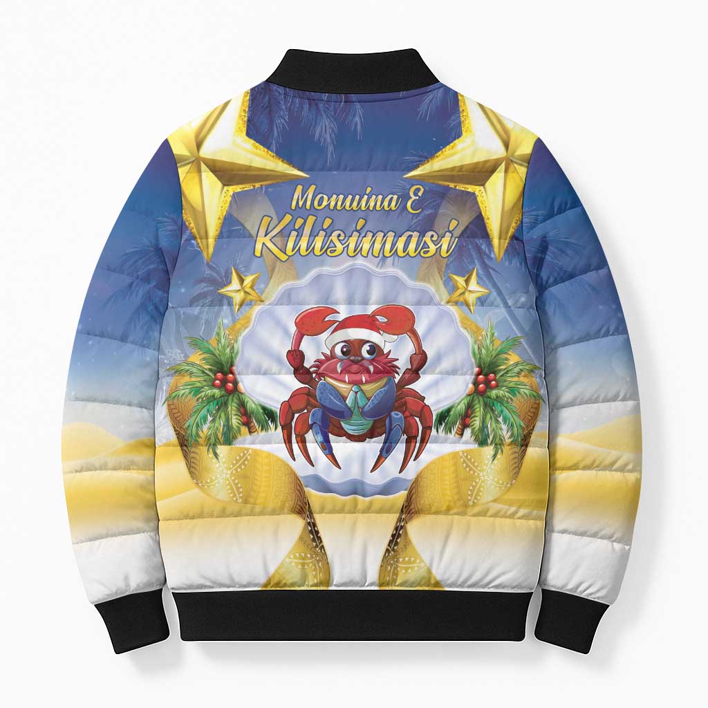 Niue Christmas Bomber Puffer Jacket Seashell Santa Beach Vibes LT05 - Polynesian Pride
