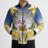 Niue Christmas Bomber Puffer Jacket Seashell Santa Beach Vibes LT05 - Polynesian Pride