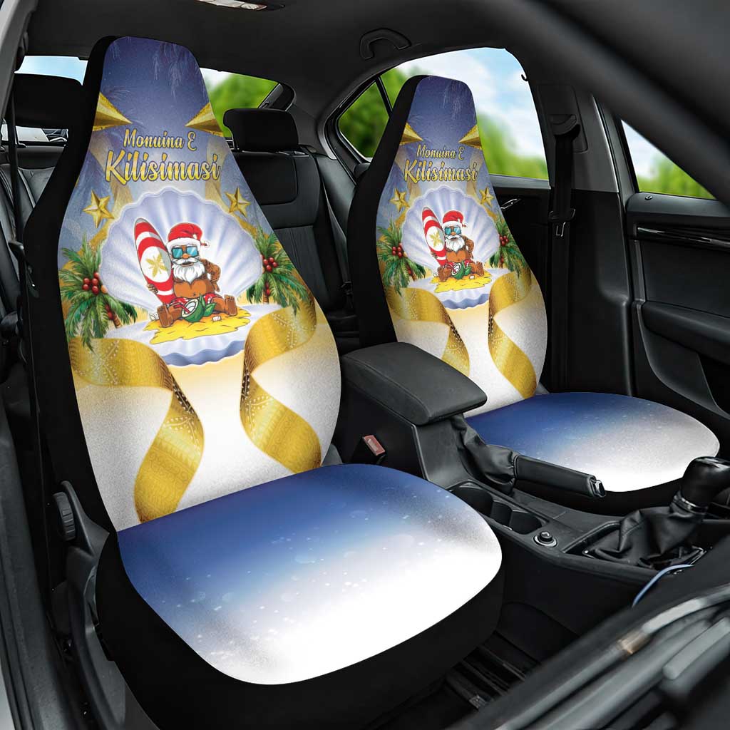 Niue Christmas Car Seat Cover Seashell Santa Beach Vibes LT05 One Size Navy - Polynesian Pride