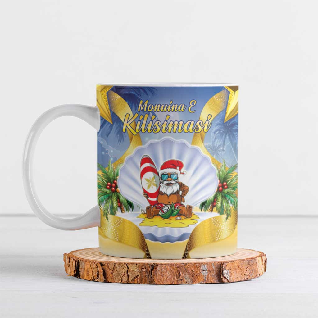 Niue Christmas Ceramic Mug Seashell Santa Beach Vibes LT05 Navy - Polynesian Pride