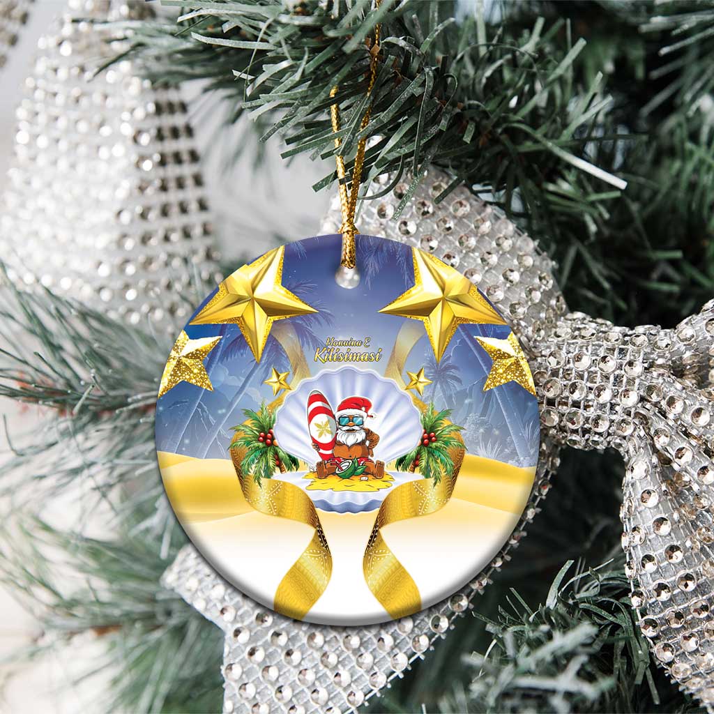 Niue Christmas Ceramic Ornament Seashell Santa Beach Vibes LT05 - Polynesian Pride
