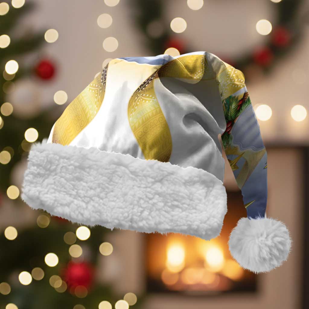 Niue Christmas Santa Hat Seashell Santa Beach Vibes LT05 With Fur Navy - Polynesian Pride
