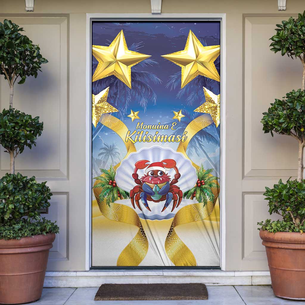 Niue Christmas Door Cover Seashell Santa Beach Vibes LT05 Navy - Polynesian Pride