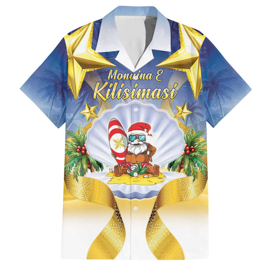 Niue Christmas Hawaiian Shirt Seashell Santa Beach Vibes LT05 Navy - Polynesian Pride